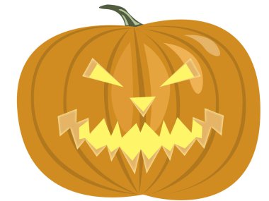 Parlak gözleri ve sinsi bir gülümseme ile bir Halloween kabak