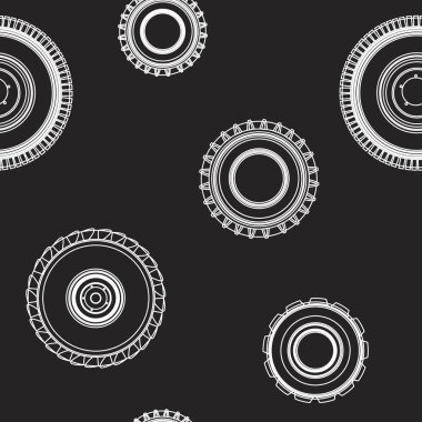 Siyah arka plan lastikleri ile doğrusal dikişsiz desen