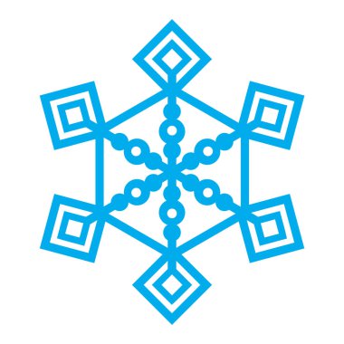 Bir vektör Noel ve Yeni Yıl için eşkenar dörtgenli kar tanelerini izole etti