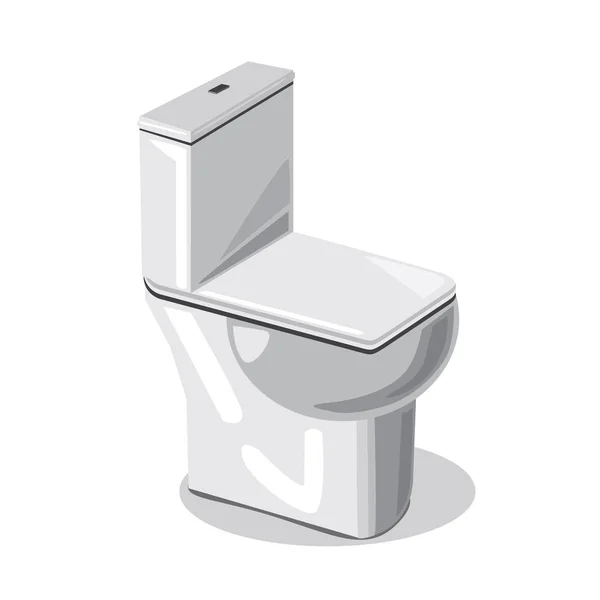 Een vector geïsoleerd toilet met vierkante deksel op een witte achtergrond — Stockvector