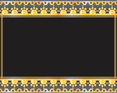 Viktorya dönemi çerçevesi ya da altın arkaplan, bir kutlama ya da düğün ya da parti davetiyesi olarak mesajlaşmak için kullanılıyor. Tasarım prim biçimi için siyah üzerine telif alanı olan Viktorya dönemi hisse senedi vektörü çizimi