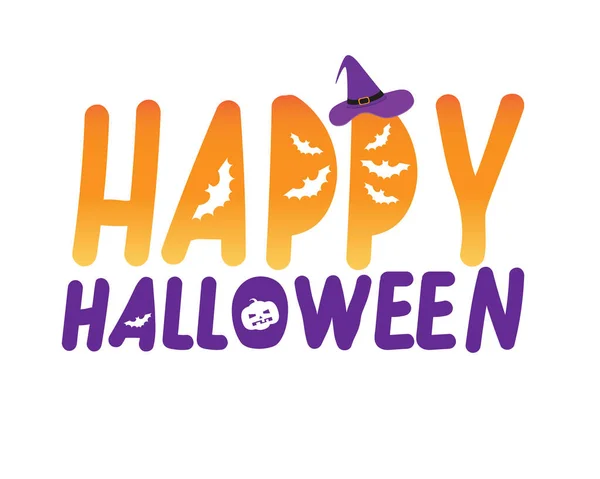 Levél Szöveggel Boldog Halloween Elszigetelt Fehér Háttér Meghívóként Vagy Üdvözlő — Stock Vector