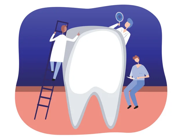 Les Grandes Dents Les Molaires Les Petits Dentistes Les Médecins — Image vectorielle