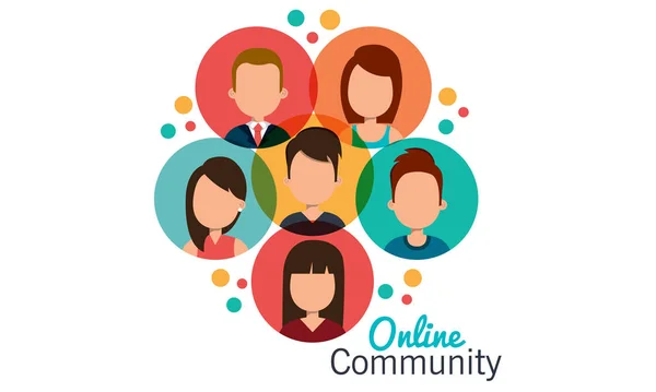 Online Community Van Mensen Concept Sociale Netwerkverbinding Globaal Zakelijk Communicatieconcept — Stockvector