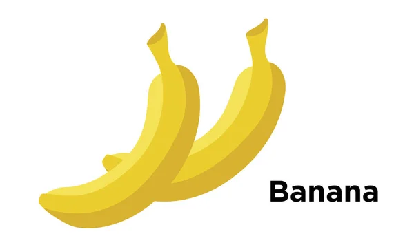 Banane Jaune Sur Fond Blanc Banane Tropicale Fraîche Mûre Pour — Image vectorielle