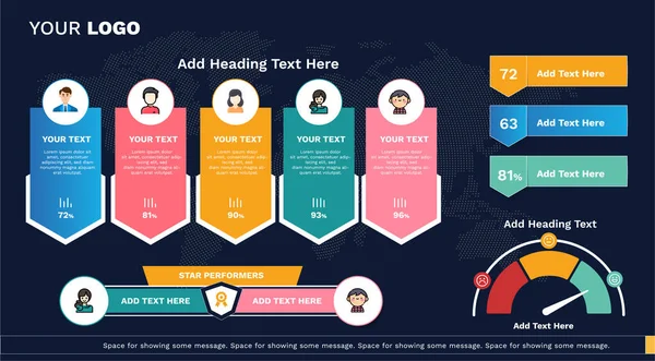 Modelo Painel Infográfico Usuário Forma Abstrata Hex Rede Social Trabalho — Vetor de Stock