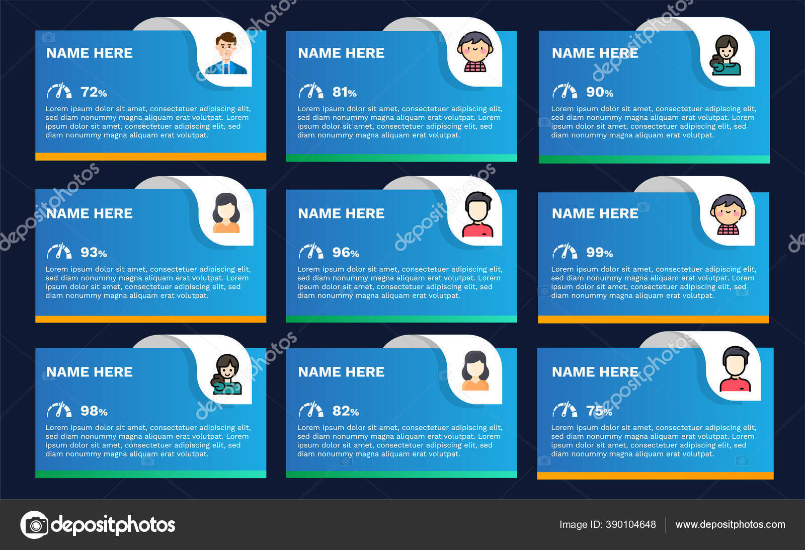 Card User Infographics Social Network Teamwork Networking Participants Meeting Online Stock