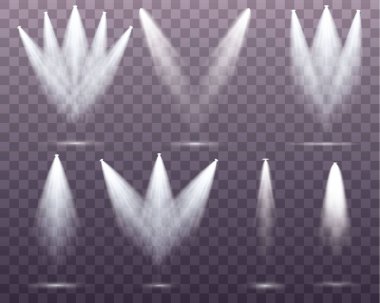 Beyaz spot ışıkları parlıyor