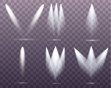 Beyaz spot ışıkları parlıyor