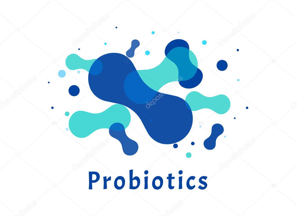 Probiotics bacteria logo. Simple flat style trend modern logotype graphic design isolated on white background. Prebiotic, Lactobacillus Vector Icon Design.