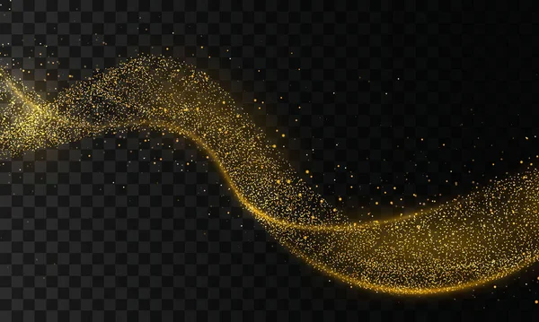 Gouden glittergolf — Stockvector