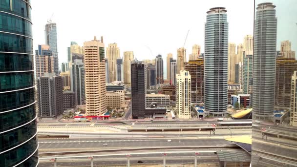 Dubai Emiratos Árabes Unidos Abril 2020 Hermosa Vista Los Rascacielos — Vídeos de Stock