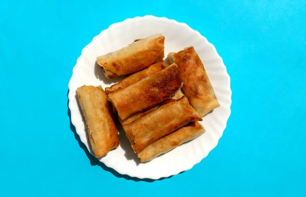 Célèbre Moyen Orient Traditionnel Cuisine Asiatique Légumes Rouleaux Printemps Sur — Photo