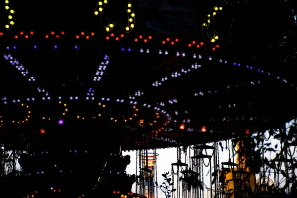 Gaieté Lumineux Tourner Autour Fête Foraine — Photo