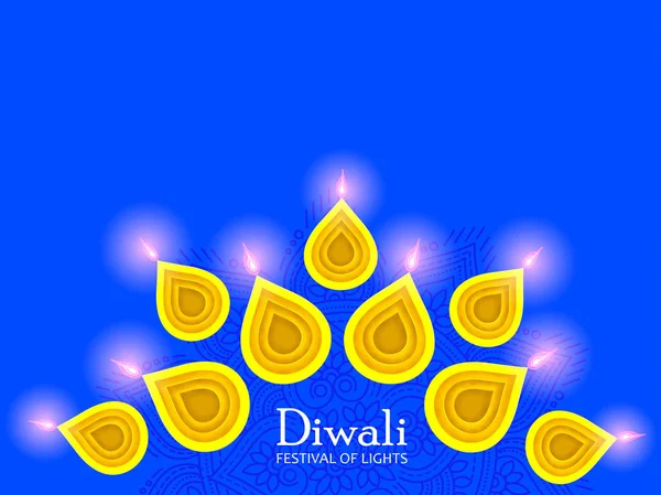 Gelukkig Diwali Festival mooie ontwerpsjabloon. Minimale samenstelling in papier knippen stijl. Vakantie achtergrond instellen voor branding wenskaart, banner, cover of poster. vector illustratie. — Stockfoto