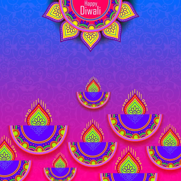 Diwali Fesztivál Ünnep Design Indiai Virágos Rangoli Stílusban Boldog Diwali — Stock Fotó