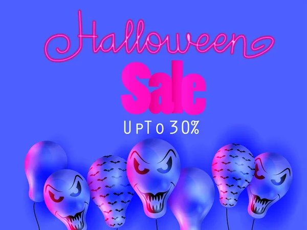 Halloween Sale Concept Halloween Ghost Balloons Scary Air Balloons Sale — Stockfoto