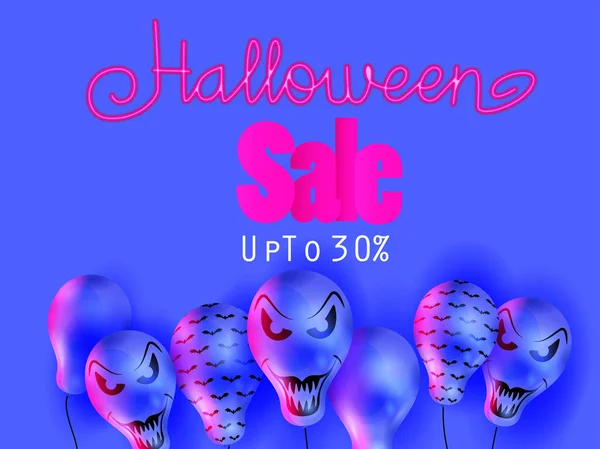 Concept Vente Halloween Avec Des Ballons Fantômes Halloween Ballons Air — Photo