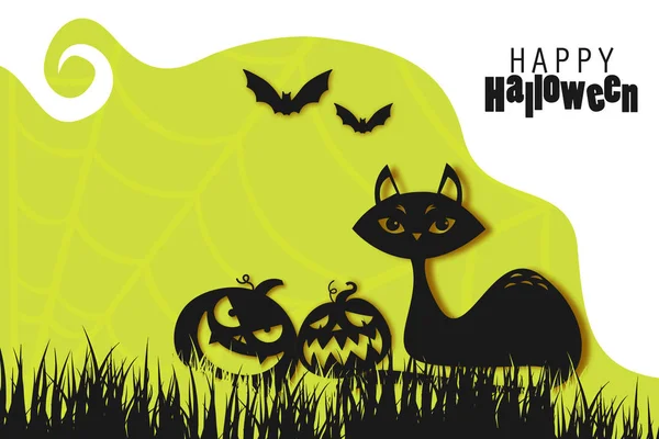 Happy Halloween Paper Cut Background Vector Illustration Halloween Paper Cut — Stock Photo, Image