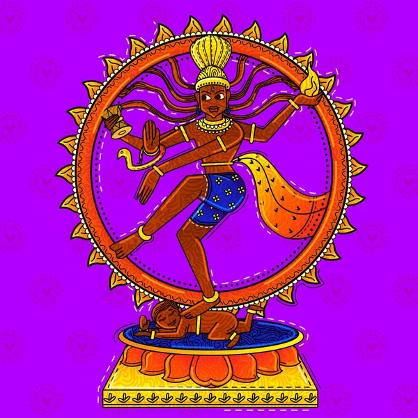 Illust Desi Indio Art Style Dancing God Natraj — Foto de Stock