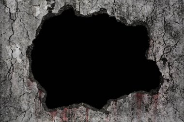 Hasarlı grungy çatlak ve kırık concr kanlı arka plan korkutucu