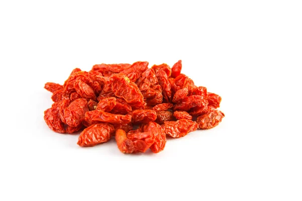 Bacche Goji Essiccate Isolate Sfondo Bianco — Foto Stock