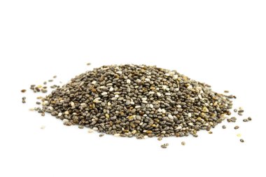 chia tohumları beyaz arkaplanda izole