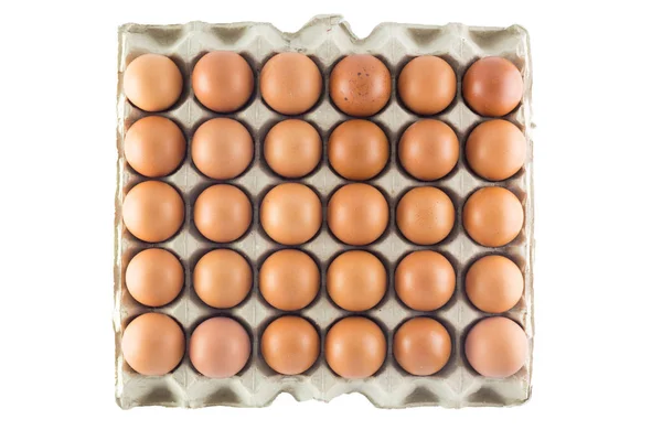 Huevos Pollo Frescos Aislados Sobre Fondo Blanco — Foto de Stock