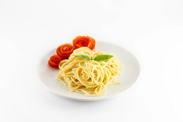 Спагетті Болонья Ізольовані Білому Тлі — стокове фото