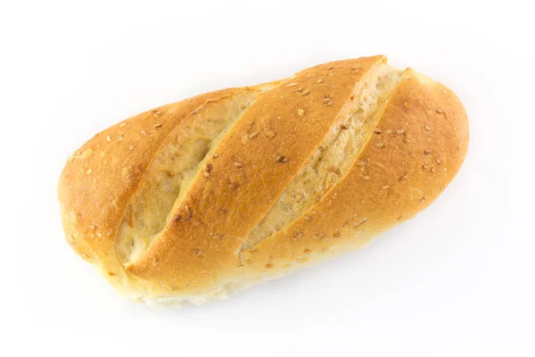 Свіжий Запечений Хліб Ізольований Білому Фоні — стокове фото