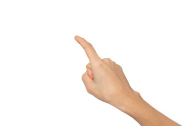 Kırpma yolu olan beyaz arkaplanda elle izole edilmiş bir kadının yakın çekimi