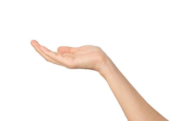 Close Van Lege Vrouw Hand Geïsoleerd Witte Achtergrond Met Clipping — Stockfoto