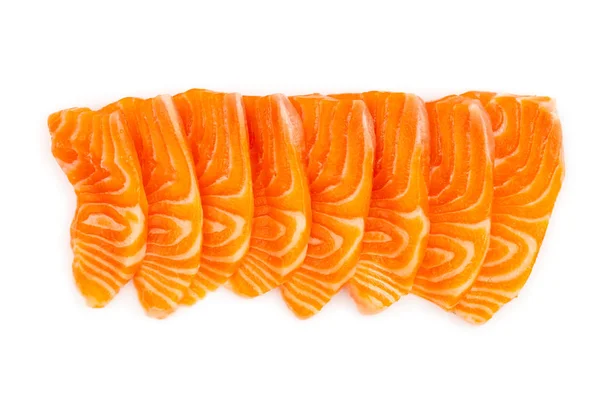 Salmão sashimi cru isolado no fundo branco — Fotografia de Stock