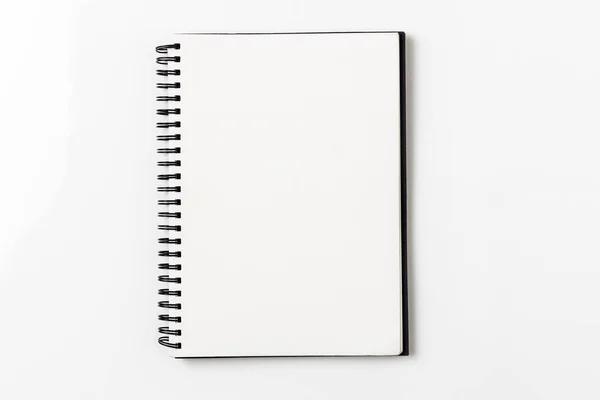Vista Superior Cuaderno Vacío Sobre Fondo Blanco —  Fotos de Stock