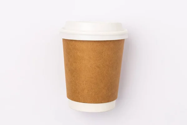 Koffie Papieren Beker Geïsoleerd Witte Achtergrond — Stockfoto