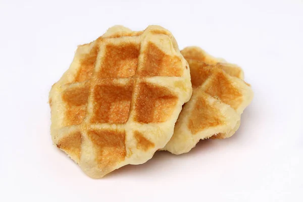 Frisch Gebackene Leckere Waffeln Isoliert Auf Weißem Hintergrund — Stockfoto