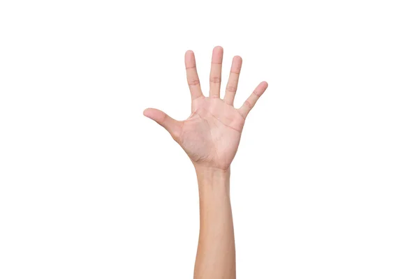 Nahaufnahme Der Menschenhand Isoliert Auf Weißem Hintergrund Mit Clipping Pfad — Stockfoto