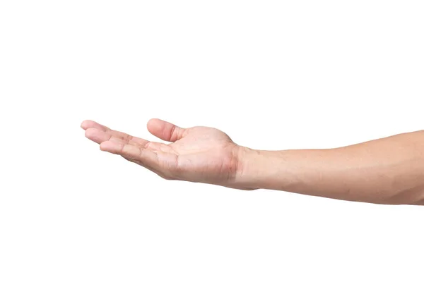 Nahaufnahme Einer Leeren Auf Weißem Hintergrund Isolierten Hand Mit Clipping — Stockfoto