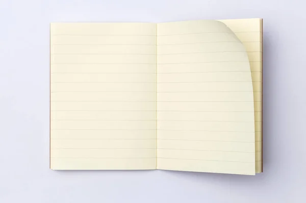Cuaderno Vacío Vista Superior Aislado Sobre Fondo Blanco —  Fotos de Stock