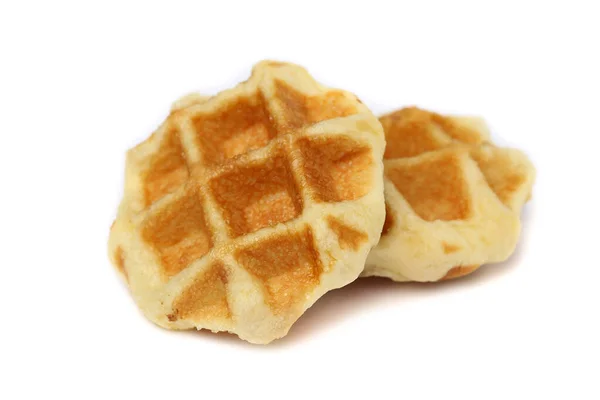 Freshly Baked Delicious Waffles Isolated White Background — Stock Photo, Image