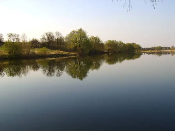 Krajina Rybníkem Charkova Ukrajina — Stock fotografie