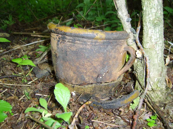 old broken clay jug