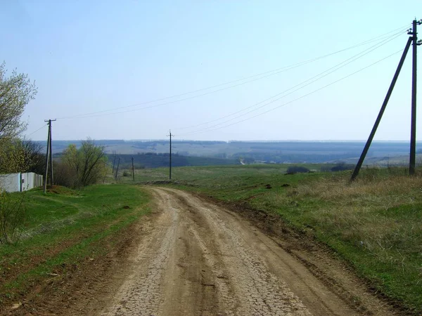 Venkovská Cesta Vesnici Cheremušnoe Nedaleko Charkova — Stock fotografie