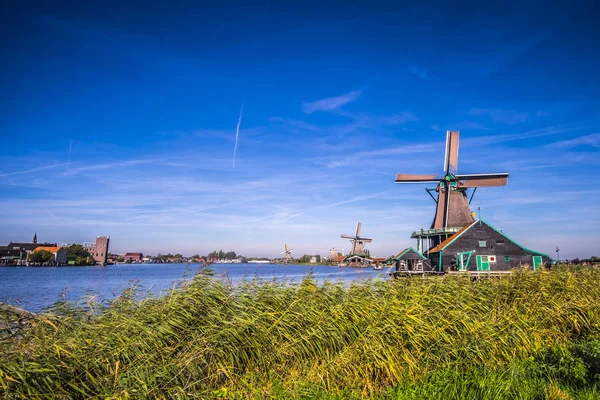 Molinos de viento en zaanse schans, Países Bajos — Foto de Stock