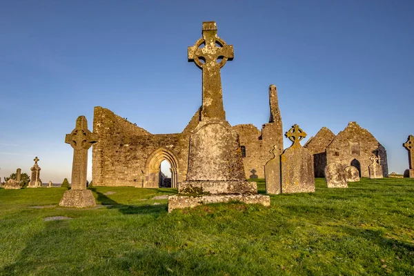 Clonmacnoise Monastery in Ireland countryside