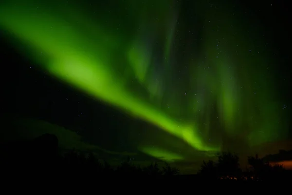 Colorful northern lights (Aurora Borealis), Iceland — Stock Photo, Image