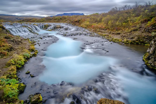 Bruarfoss - cascada única de Islandia. Escena colorida en el sur de Islandia, Europa . — Foto de Stock