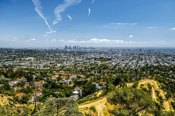 Los Angeles silüeti görünümü, Kaliforniya, Abd — Stok fotoğraf