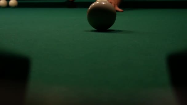Russian Billiards Game Ball Doesn Get Pocket Ball Goes Camera — Stock Video