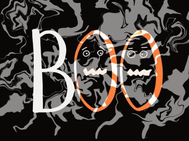 Boo 'nun geçmişi. Cadılar Bayramı konsepti.